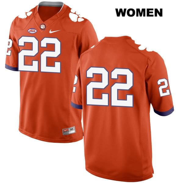Women's Clemson Tigers #22 Will Swinney Stitched Orange Authentic Style 2 Nike No Name NCAA College Football Jersey DJF3846SD